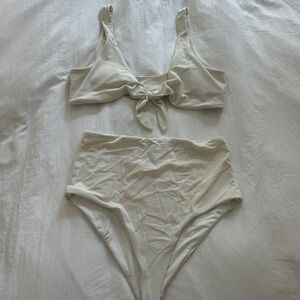 Dippin Daisys High Waisted White Bikini